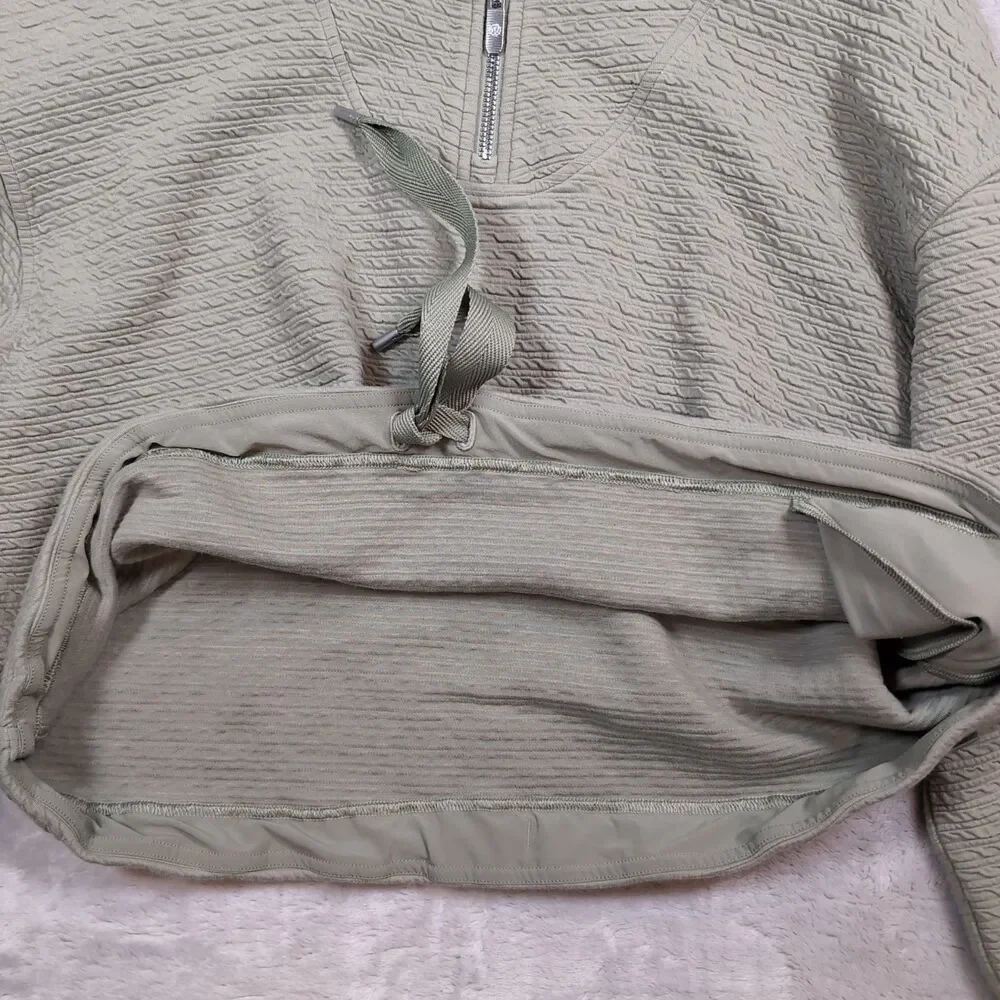 Lululemon‎ Textured Half Zip Pullover Womens Small / XS Green Cinch Hem Cropped